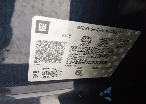 2018 GMC Yukon Xl Denali from USA, damaged, VIN 1GKS2HKJ5JR305826